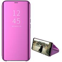 Skirta Samsung Galaxy Z Fold 2 dėklas, prabangus, permatomas veidrodinis, odinis, su atlenkiamu stoveliu, telefono dėklas, skirta Samsung ZFold 2 SM-F916B, galinis dangtelis Galaxy Z Fold 2 violetinė