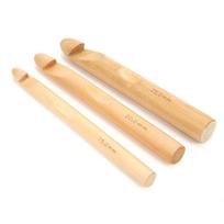 3 vnt. Didelis storas nėrimo kabliukas Medinė mezgimo adata Audimo įrankis 15mm 20mm 25mm