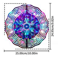New Style, Mandala, 3D Rotating Wind Decoration, Home and Outdoor, Courtyard Garden, Pendant Decoration, Gifts Pack of 1 gray