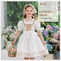 Prairie Colony Vaikų Kostiumas Oktoberfest Tarnaitės Kostiumas Mergaitėms Lolita Ūkio Pastoralinė Suknelė 120cm