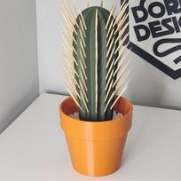 3D spausdintas kaktuso dantų krapštukų dozatorius, namų augalas, 3D spausdintas kaktuso dantų krapštukų laikiklis, žmonėms, kurie negali išlaikyti augalų gyvų, dekoras tamsiai žalia spalva