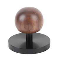 Coffee Tamper Black Aluminum Alloy Coffee Hammer with Spherical Wooden Handle for Coffee Making Accessory 51mm