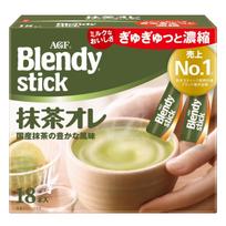 AGF Blendy Stick Matcha Au 18 sticks Lait, [Powdered Matcha]