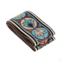 1.6x196.9 inch Embroidered Crafting Sewing Decorative Indian Sari Border Fabric Ribbons and mėlyna
