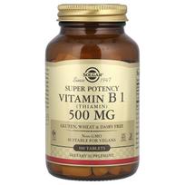 Solgar, vitaminas B1, 500 mg, 100 tablečių