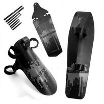 FETESNICE Cycling MTB Mountain Bike Road Bicycle Front Rear Mudguard Fender And Front Clip-on Bicycle Down Tube Fender pilka spalva