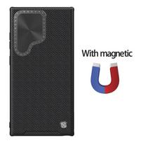 NILLKIN, skirtas Samsung Galaxy S24 Ultra telefono dėklas Tekstūruotas Prop Magnetinis dangtelis Kameros apsauga Galinis dangtelis Magnetic Black