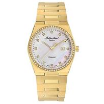 Mathey-Tissot Zeus Diamond Accents Gold Tone Stainless Steel Mother Of Pearl Dial Quartz D118SPYI Women's Watch perlamutro spalvos