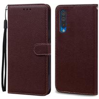 A70 dėklas Samsung Galaxy A70 dėklui Smūgiams atsparus odinis piniginės tipo atverčiamas dėklas Samsung A70 A 70 A705F dėklui Minkštas silikoninis dangtelis For Samsung A70 kava