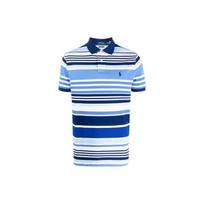 Polo Ralph Lauren Striped Logo Pattern Loose Fit Short Sleeve Polo Shirt Men tops Blue 710834877-001 L