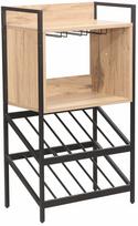 Butelių lentyna Home4you Hannes, ruda sp./juoda sp., 30 cm x 51 cm x 90 cm