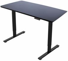 Kompiuterio stalas reguliuojamo aukščio Home4you Ergo Fit K187162, 120 cm x 60 cm, 71.6 - 116 cm, juoda sp.