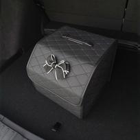 Automobilio bagažinės organizatoriaus dėžutė Didelės talpos automatinių daugkartinių įrankių laikymo krepšys Tvarkymo odinė sulankstoma dėžė avariniam laikymui