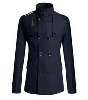 2024 Men's Windbreaker, Tweed Coat, and Woolen Coat Collection 2XL tamsiai mėlyna spalva