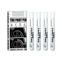 4Pieces Paint Pen For Car Tires White Paint Pens Waterproof Tire Marker Lettering Paint Pen