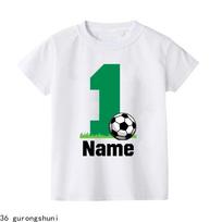 Personalizuokite vardą nemokamai Futbolo Gimtadienio Skaičius 1-9 Spausdinti Vaikų Marškinėliai Vaikų Marškinėliai Trumpomis Rankovėmis Madingi Marškinėliai Viršus Vasariniai Drabužiai 110