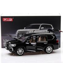 1/24 Scale LX570 Diecast automobilių modelio žaislas, patraukiama atgal žaislinė transporto priemonė su garsu ir šviesa vaikams, mažiems berniukams, mergaitėms, dovanų kolekcija 1/24-20x8x7cm juoda