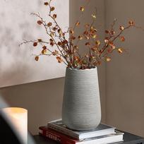 Decoration Living Room Flower Arrangement Light Luxury Senior Sense Dried Flowers Jingdezhen Ceramic Table Flower Arrangement Chinese Retro Flower Camel Brown - Small gray