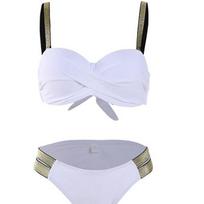 Seksualus pakeliantis moteriškas maudymosi kostiumėlis Maudymosi kostiumėlis Moteriškas tvarstomas maudymosi kostiumėlis Brazilijos bikini Paplūdimio apranga 2 dalių rinkinys Maudymosi kostiumėlis S balta