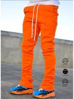 Men's Four-Season Slim-Fit Bell-Bottom Pants with Drawstring Waist XXL oranžinė