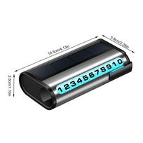 Solar Powered LED Backlight Temporary Number Universal H idden Phone Number Plate Aluminum Stickers W/LED Night Light Park Stop mėlyna