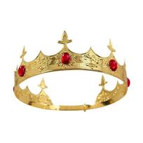 Luxurious Regius Crowns Antique Gold King Crowns Crystal Medieval Headwear for Costume and Performances 1 auksas