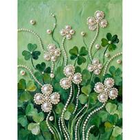 Crystal Pearl Painting 5D DIY Frame Decoration Painting Grassland Home Wall Decoration Transparent Pearl Gemstone Painting Picture Art Crafts 35x45cm