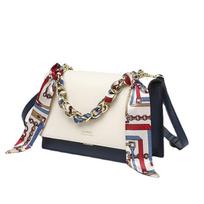 2023 Leisure Fashion Chain Women's Bag Contrast Color One Shoulder Handbag Versatile Leather Crossbody Small Square Bag M balta