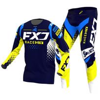 Motocross Jersey & Pant Kits lenktynių kostiumas Racer Gear Set Off-road MX Enduro MOTO Vyriški rinkiniai Moterų kalnų kalnų motociklų kombinacija S-30 blue