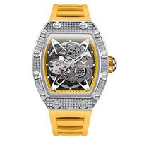 Vyriškas deimantinis laikrodis ONOLA prabangus automatinis mechaninis madingas laikrodis vyrui vandeniui atsparus Montres Pour Hommes laikrodis žalia/sidabras