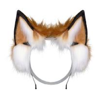 Plush Foxes Ear Headbands With Attachable Tail Halloween Dressing Up Accessory For Family Event School Parties