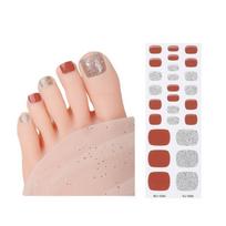 Toenail Polish Strips Solid Color Toenail Stickers Semi Cured Gel Toenail Strips Pedicures Gel Nails Stickers for Women