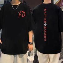Dainininkė The Weeknd albumas After Hours Spausdinti marškinėliai Summer Trend Hip Hop trumpomis rankovėmis marškinėliai Unisex Street Fashion Laisvi marškinėliai 2XL black