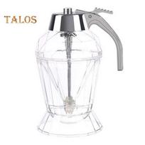 180ML Virtuvinis Medaus Dozatorius su Nerūdijančio Plieno Dangteliu, Nelašantis, Stiklinis, Deimanto Formos, Sandarus Sirupo Dozatorius, Alyvuogių Aliejaus Butelis, Padažas, Actas 1pc
