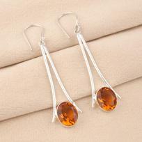 Natural Citrine Gemstone 925 Sterling Silver Handmade Drop/Dangle Earrings 2.63  EE-136-5