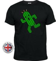 Final Fantasy t shirt CACTUAR cactus black T-Shirt. Unisex or ladies Fitted S