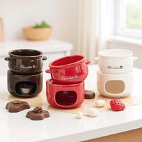 Chocolate Fondue Mug Accessories Ceramic Multi Functional Kitchen Appliances for Candy raudona