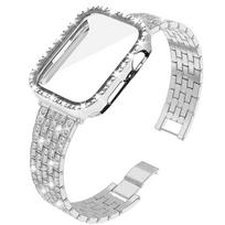 Metalinė apyrankė Apple Watch juostai 41mm 45mm 40mm 44mm Moteriška Deimantinė Nerūdijančio Plieno Grandinėlės Apyrankė iWatch 9 8 7 6 SE 5 Priedai Series 3 2 38mm