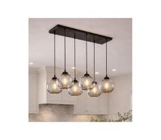 Brilagi - Pakabinama liustra ant laido DIOR 6xE27/60W/230V juoda/dūminė pilka