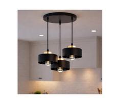 Brilagi - Pakabinama liustra ant laido SPRING 3xE27/60W/230V juoda/auksinė