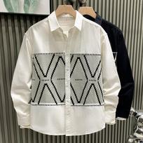 New Men Trendy Spring and Autumn Long-sleeved Shirts Light Luxury Trendy High-end Niche Handsome and Versatile Tops L balta