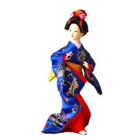Japanese Geisha Sculpture Handicraft Classical Asian Kimono Dolls Figurine Collectible Decoration for Office Shelf Table
