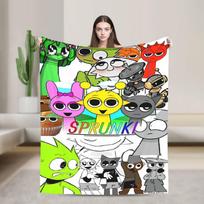 Sprunki Characters Game Fleece Blankets  Novelty Throw Blankets for Home 125*100cm Bedspreads 75x100cm 30x40in