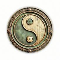 Metalinis Yin Yang Sienos Dekoras 20x20cm Vintažinis Namų Dekoras Dovana 20x20 beige