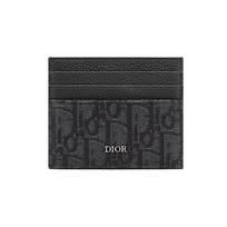 Dior siuvinėtas klasikinis monogramos rašto atviras kortelių dėklas vyriškas kortelių dėklas juodas 2ESCH135YSE_H03E Basic Set (Bag+Dust Bag)