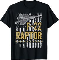 F 22 Raptor Fighter Jet USA Flag Military F 18 Plane Unisex T-shirt S gray
