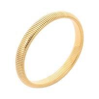 18K Aukso Elastinė Titano Plieno Apyrankė Metalo Tekstūros Linija Elastinė Nerūdijančio Plieno Apyrankė 18K