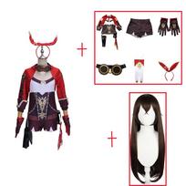 Amber Cosplay Costume Jumpsuit Outfits Halloween Carnival Suit L-(Costume+Wig)