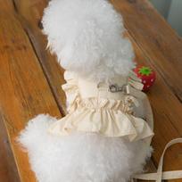 Lace Skirt Chest Strap Leash Walking Dog Cat Vest Clothes Teddy Yorkshire Schnauzer Maltese Bichon Dog Supplies Dog Collars L white
