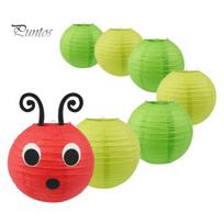 Popieriniai žibintai-vikšreliai, pakabinami ant lubų, dekoracija su akimis ir burna mokyklos klasei, gimtadienio vakarėliui 20cm 7pcs